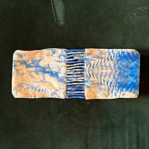 Mikoh Blue and Cream Bikini Top